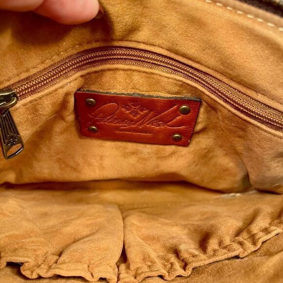 Patricia Nash Brown Leather Floral Embossed Clutch
